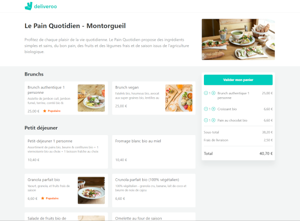 Panier Deliveroo